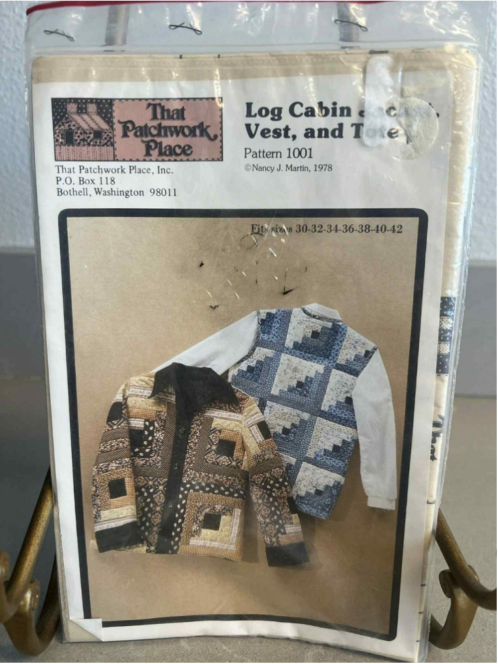 Vintage 1978 That Patchwork Place Pattern 1001 Log Cabin Jacket Vest Tote Sealed